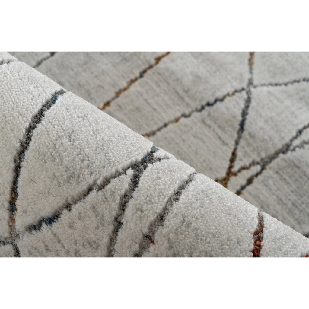 Tappeto moderno Lorin con design a cerchi grigio e multicolore