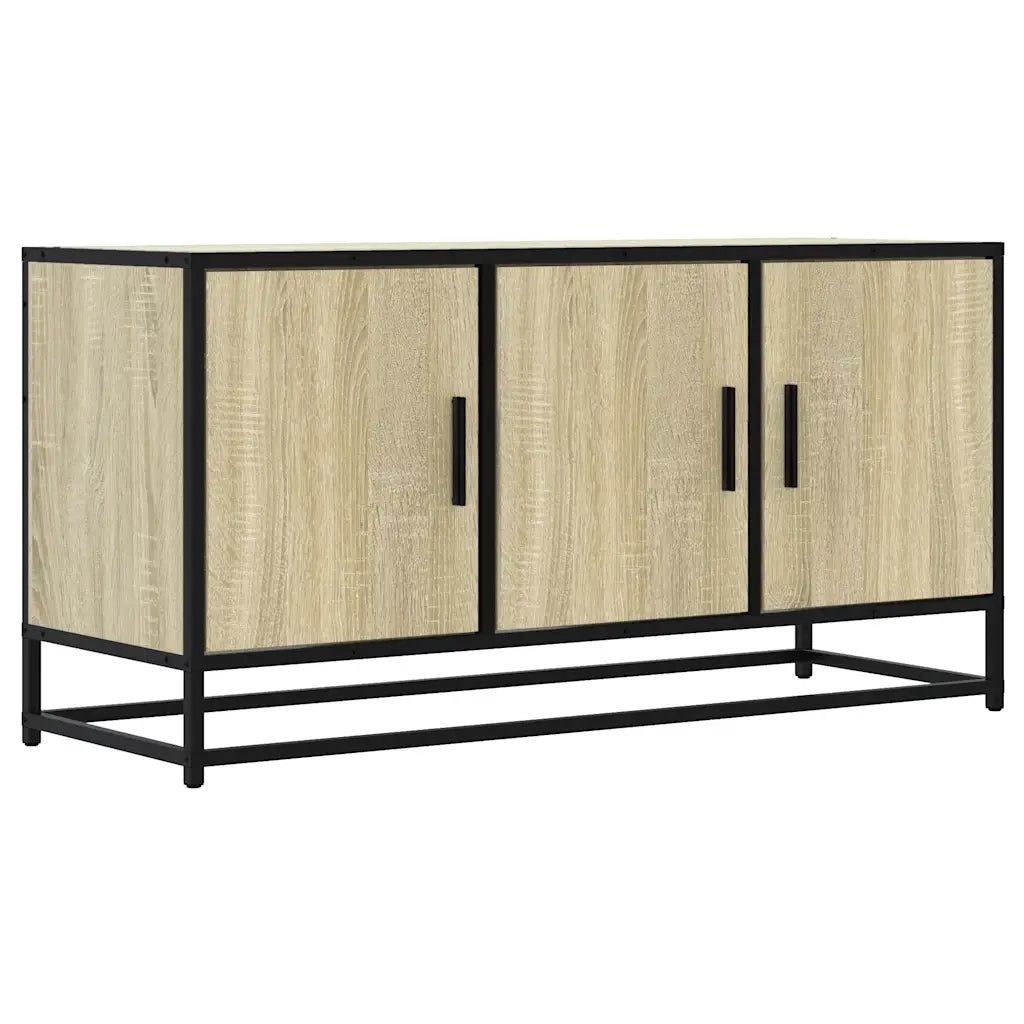 Mobile TV Rovere Sonoma 100x35x50 cm Legno Multistrato Metallo 848830