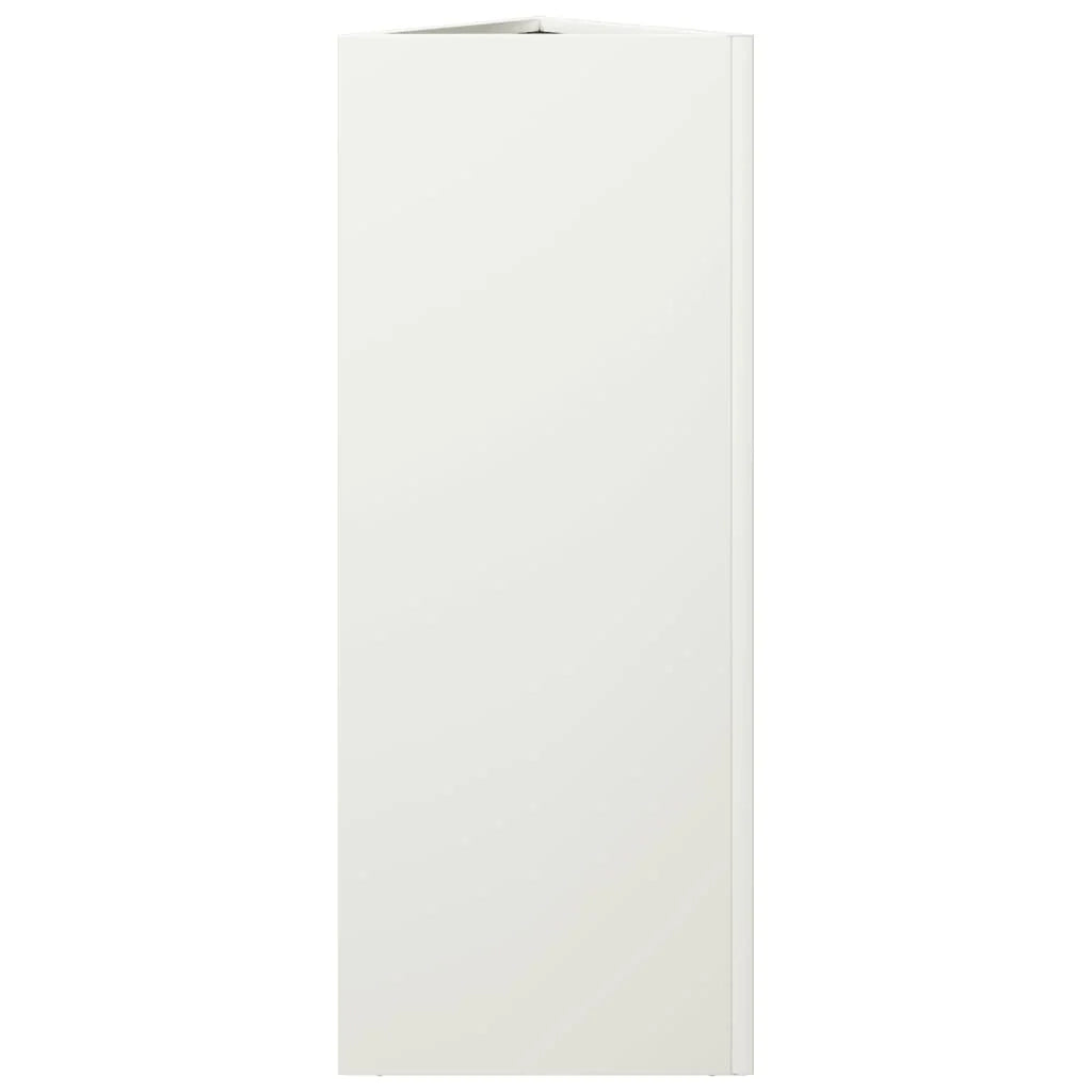 Vaso per fioriera aiuola rialzata piante fiori giardino terrazze set da 2 triangolari 30 x 26 x 75 cm acciaio bianco 02_0039093