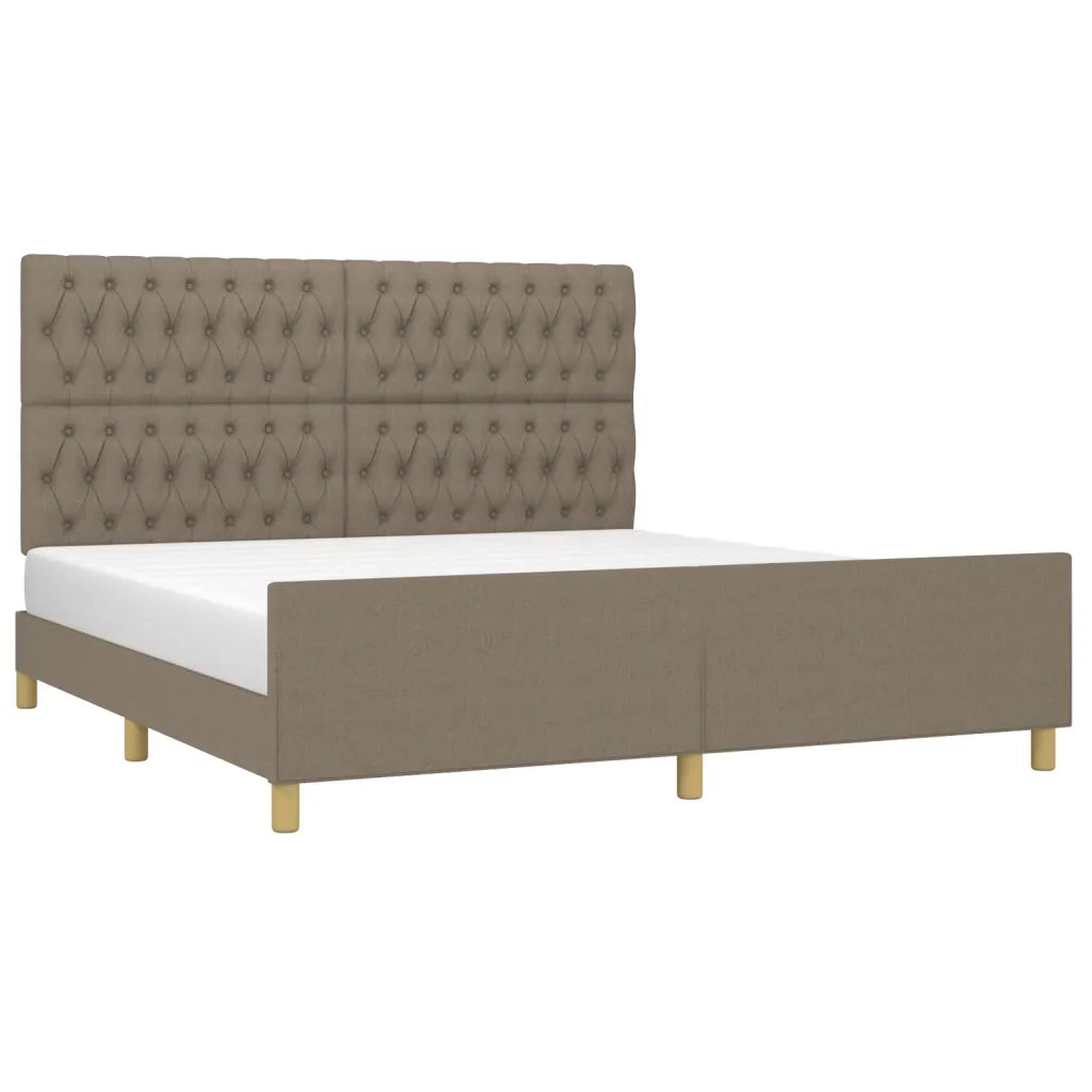 Letto matrimoniale | Letto per adulti | Giroletto senza Materasso Tortora 180x200 cm in Tessuto
