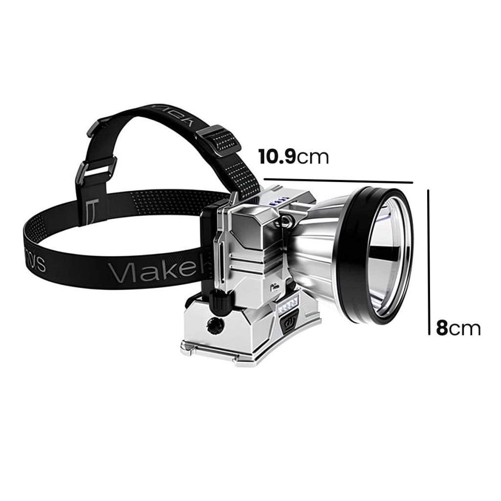 Lampada Frontale LED con 3 Modalità Ricaricabile Autonomia 10h Nero Avizar