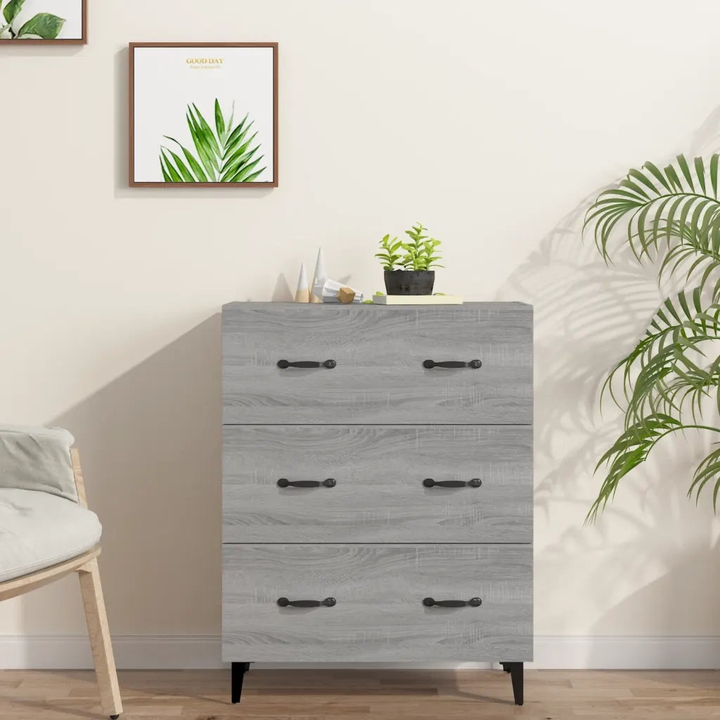 Credenza-Buffet-Armadio da cucina Grigio Sonoma 69,5x34x90 cm in Legno Multistrato 165794