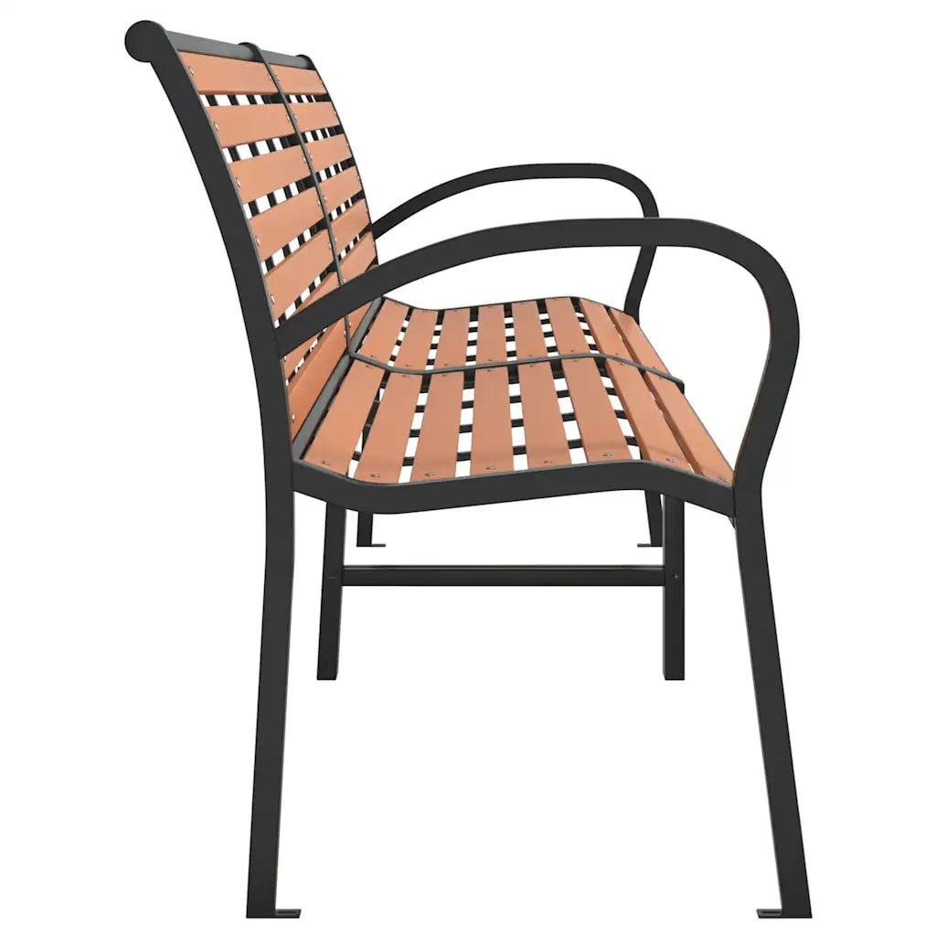 Panca Giardino Marrone 231cm Legno e Acciaio Verniciato Polvere 366539