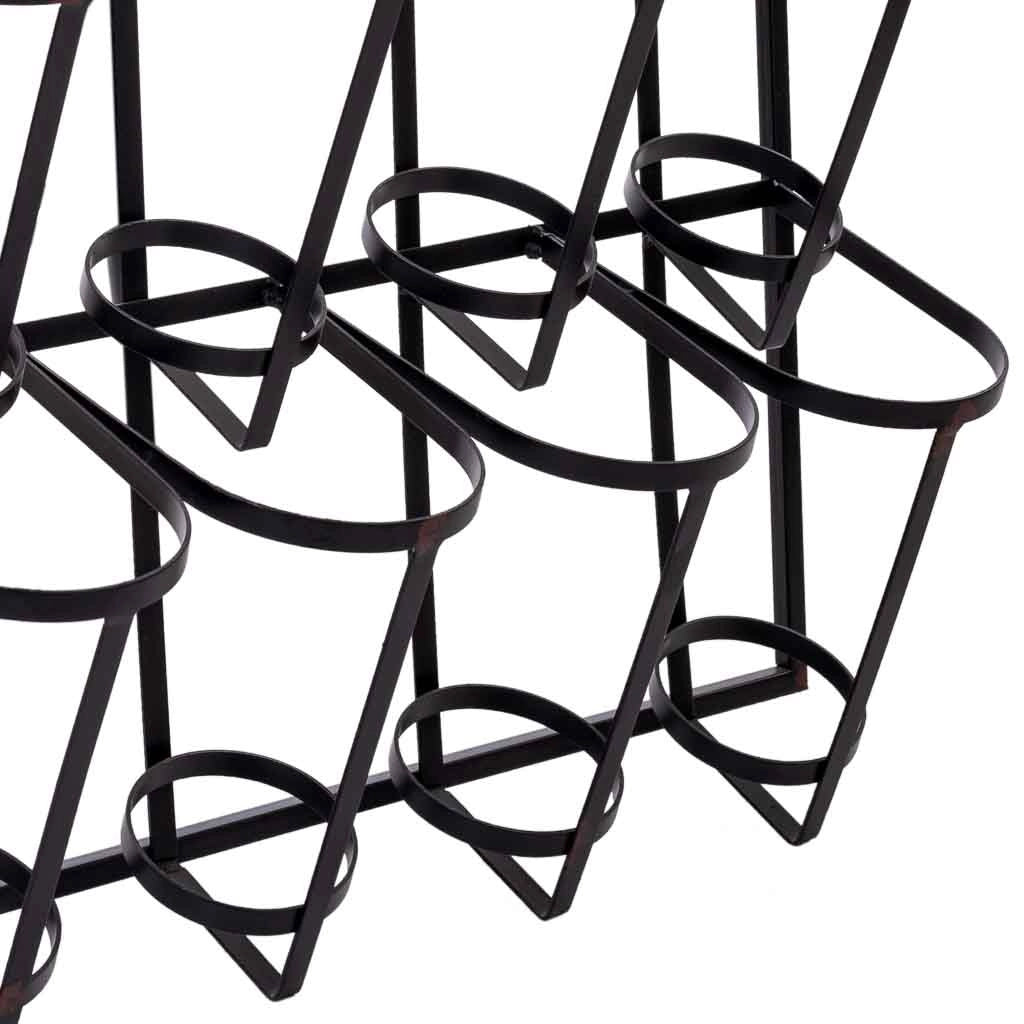 Portabottiglie da parete in metallo per 8 bottiglie 53x17x90h cm