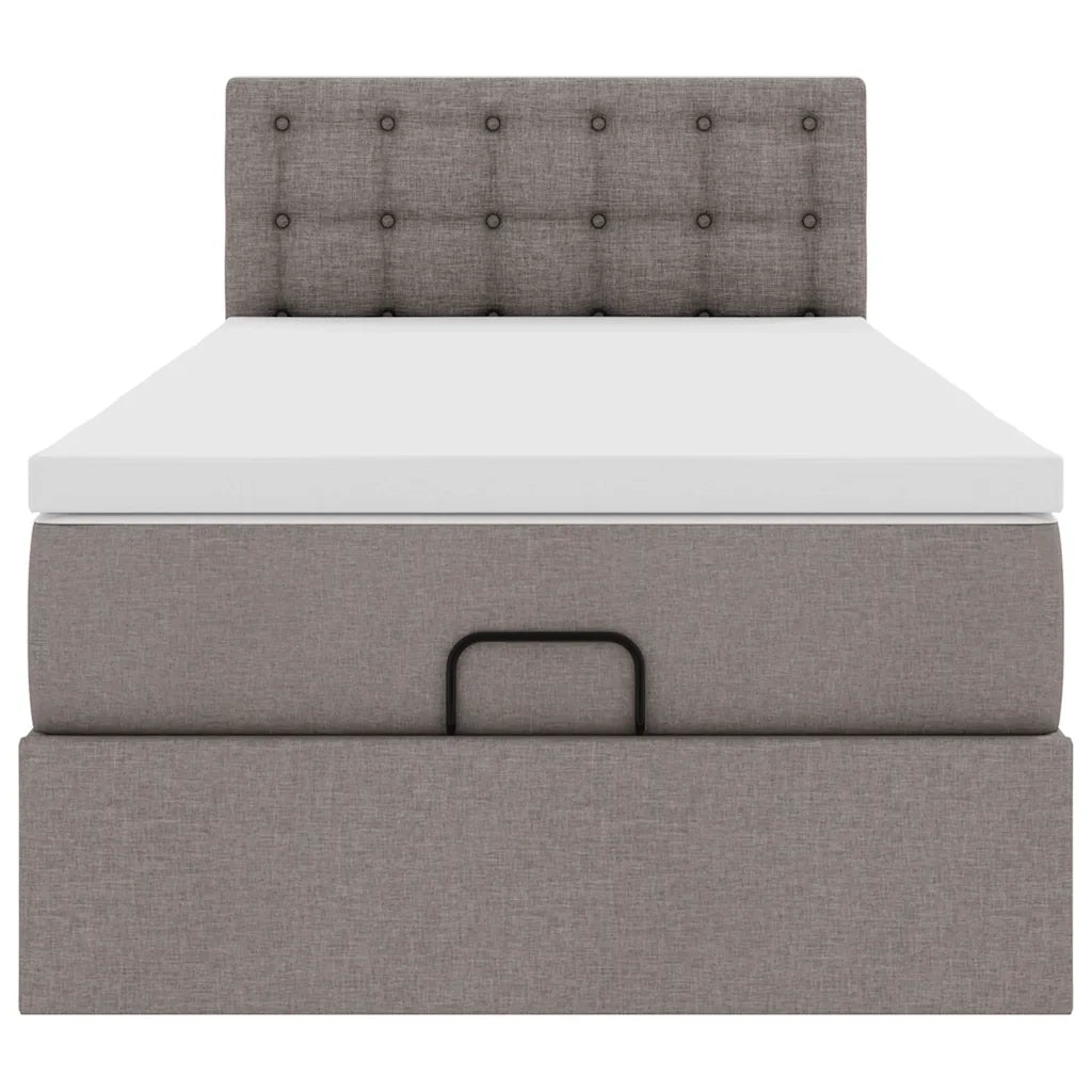 Pouf Letto con Materasso Tortora 100x200 cm in Tessuto