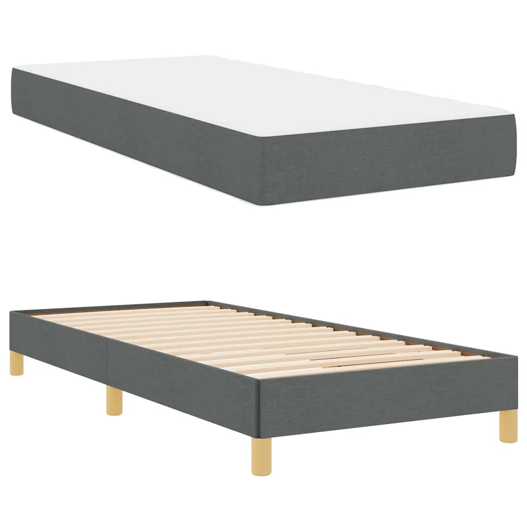 Letto a molle con materasso Grigio scuro 90 x 200 cm Tessuto