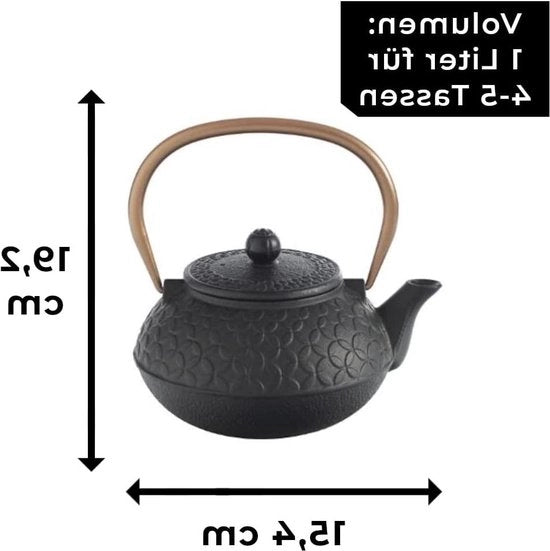 Tazza con Filtro 1 Litro - Vari Modelli di Tazza in Ferro Ceramica Pietra - Giappone Giugno Asiatico - Tazza in Ferro Cinese per Tè Nero