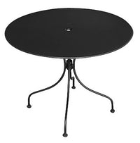 Tavolo Tondo da Giardino Ø90 cm in Ferro Vorghini Baveno Nero