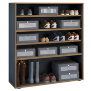 Super Scarpiera Legno H110 L100 P33 cm Armadio Porta Scarpe Salvaspazio con Ripiani Regolabili Colore Antracite