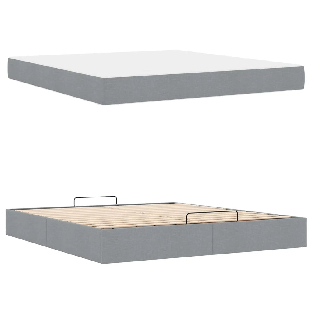 Struttura letto con materasso 2 pcs Grigio chiaro Tessuto 3399508