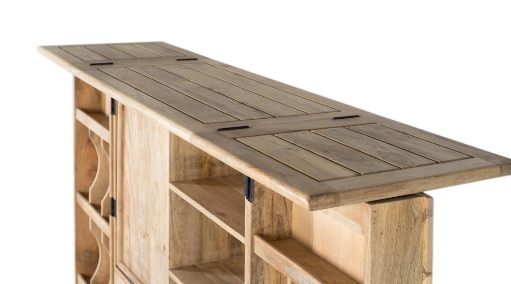 Mobile bar con 2 ante in legno di mango.