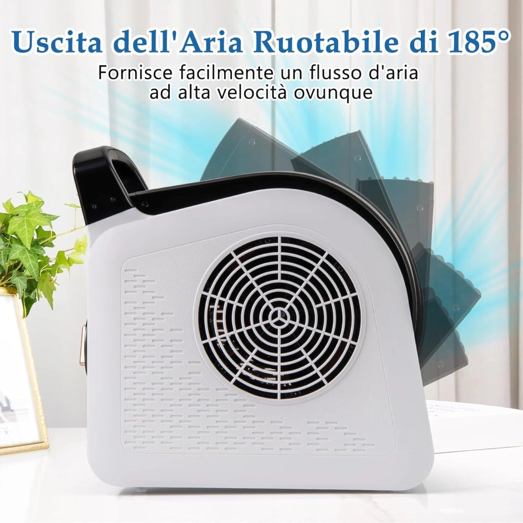 130W Ventilatore ad Alta Velocità, Ventilatore Essiccatore con 3 Velocità e Testa Pivotante a 185° per Asciugatura, Raffreddamento e Ventilazione, per Casa Garage Palestra