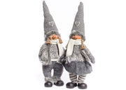 Coppia Pupazzo Bambola Arredo Decorativo Natalizio Modello Lullaby Lui e Lei 48cm - Coppia Pupazzo - Grigio