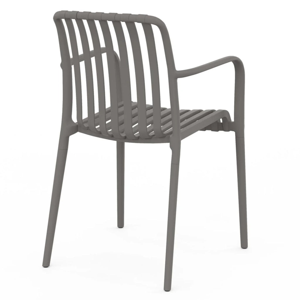 IDMarket - Set di 4 sedie da giardino impilabili BILBAO in polipropilene grigio antracite