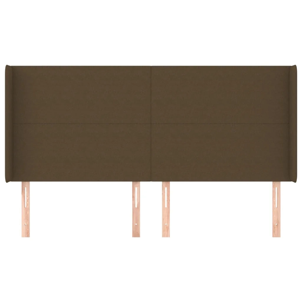 Testiera ad Orecchio Marrone Scuro 203x16x118/128 cm in Tessuto 3119325