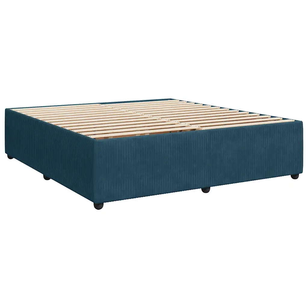 Giroletto a Molle con Materasso Blu 200x200 cm in Velluto