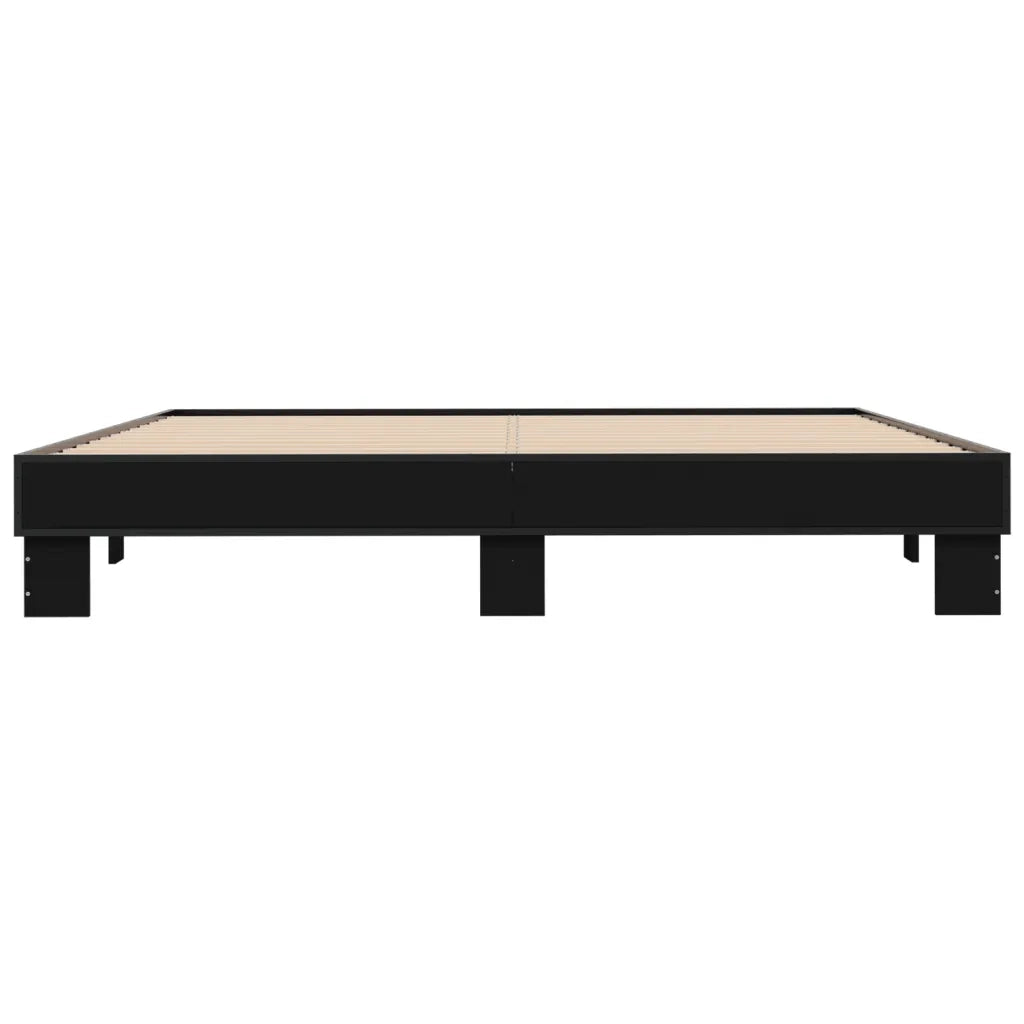 Giroletto Nero 200x200 cm in Legno Multistrato e Metallo 3280217