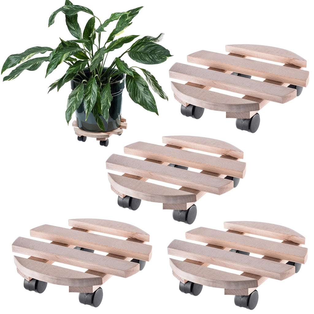 Supporto per vaso da fiori KADAX, piattaforma rotonda in legno, 30 cm