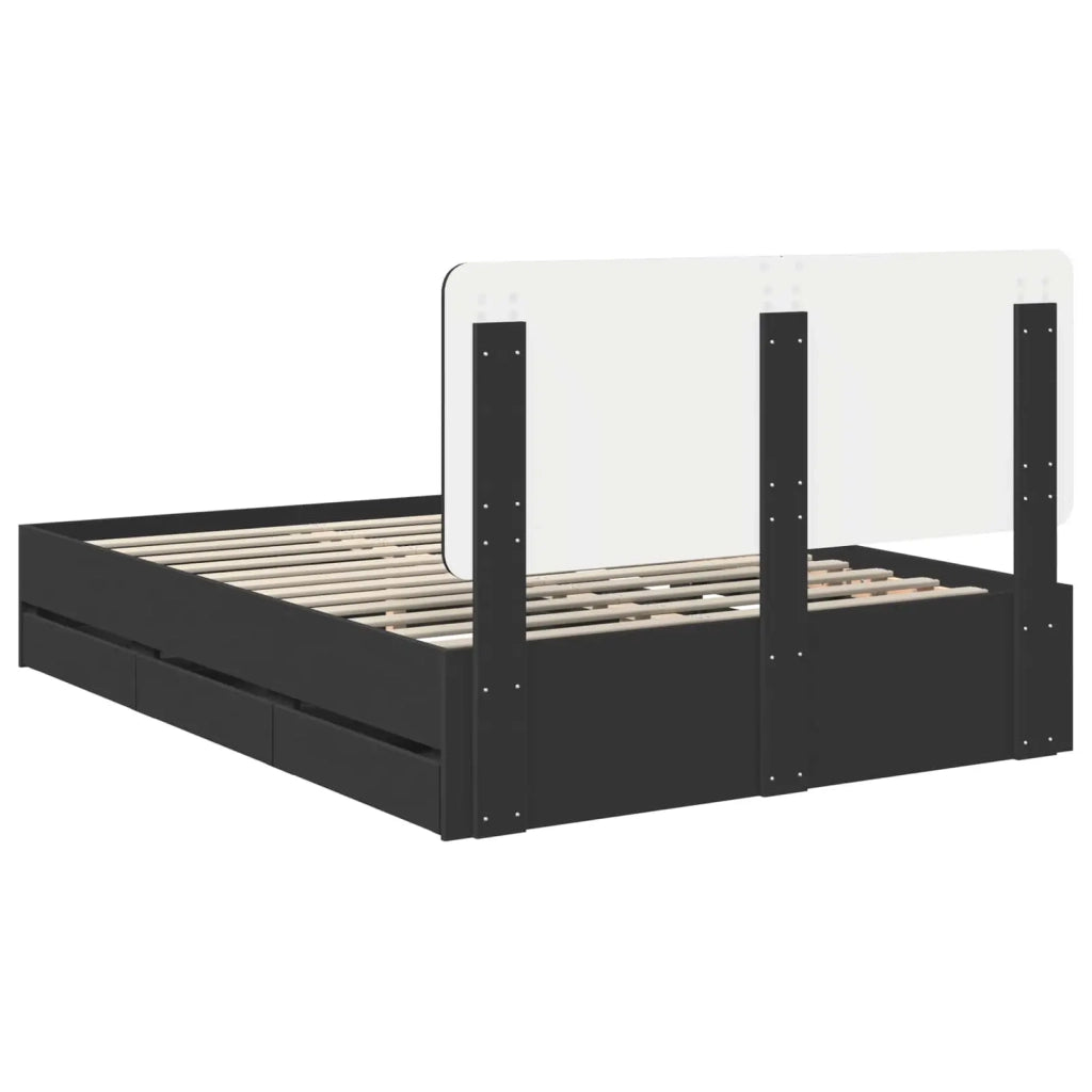 Struttura del letto Nero 140 x 190 cm Legno Ingegnerizzato