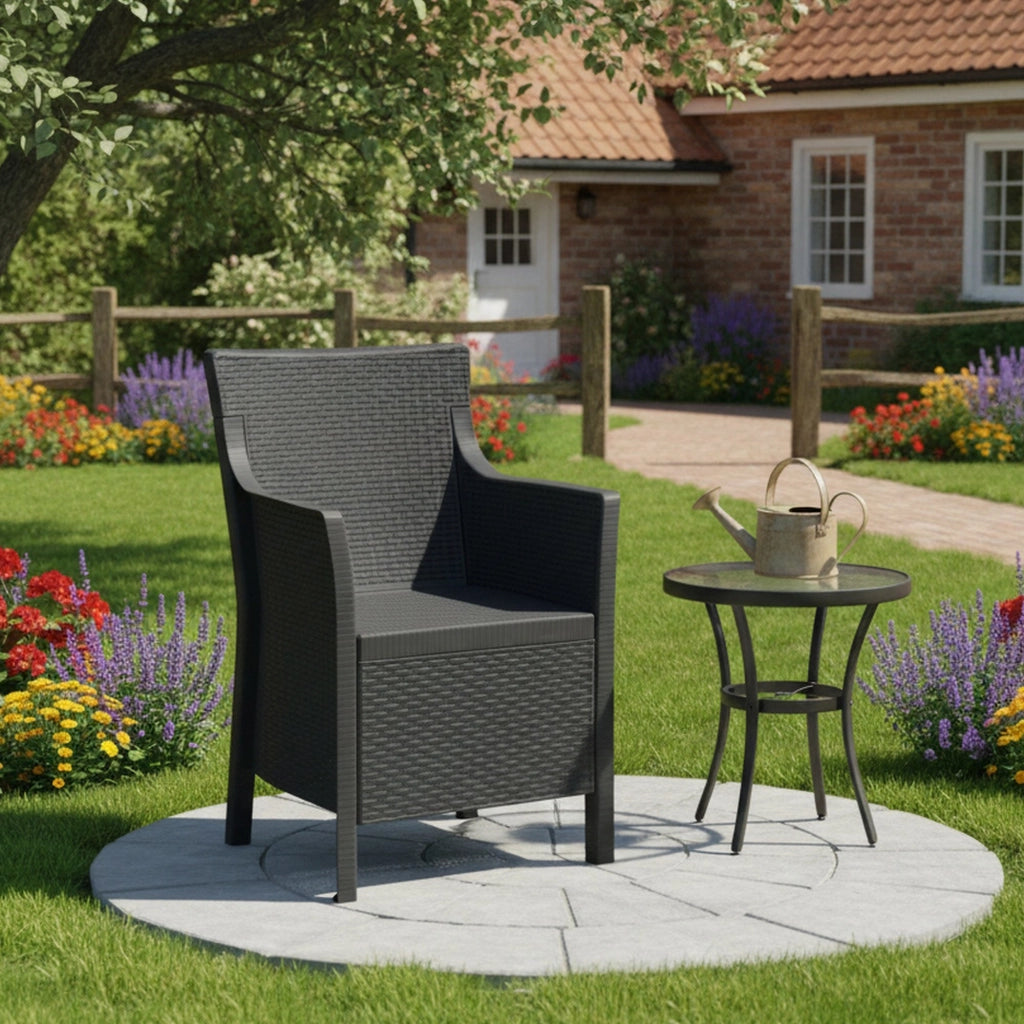 Wanless, Poltrona da Esterno Made in Italy, 60x53 cm Nero Antracite
