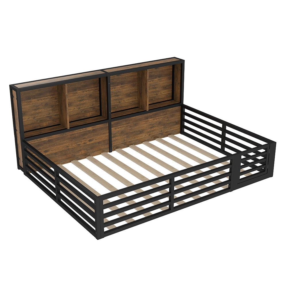 Letto a baldacchino - Xylo - 140x200 cm contenitore metallo nero