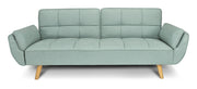 Divano letto clic clac in tessuto vellutato verde Tiffany - divano 3 posti Ambra piedi legno naturale DL-AM20FBC