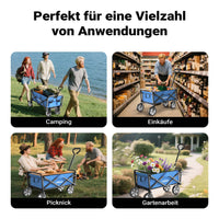 Carretto a mano pieghevole, max 68 kg, tessuto impermeabile blu, Carrello