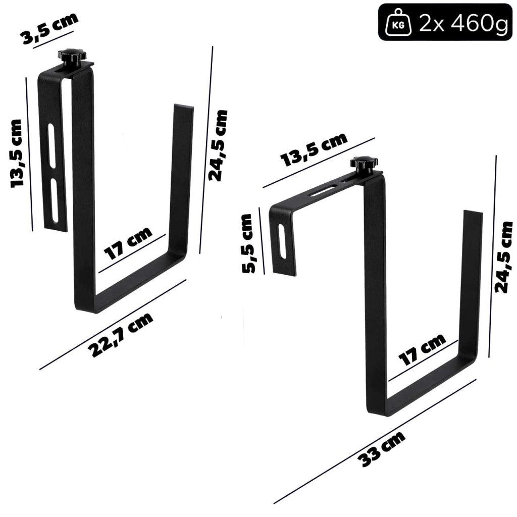 Set di 2 ganci appendiabiti KADAX per vasi da fiori, fioriere da balcone e ringhiere.