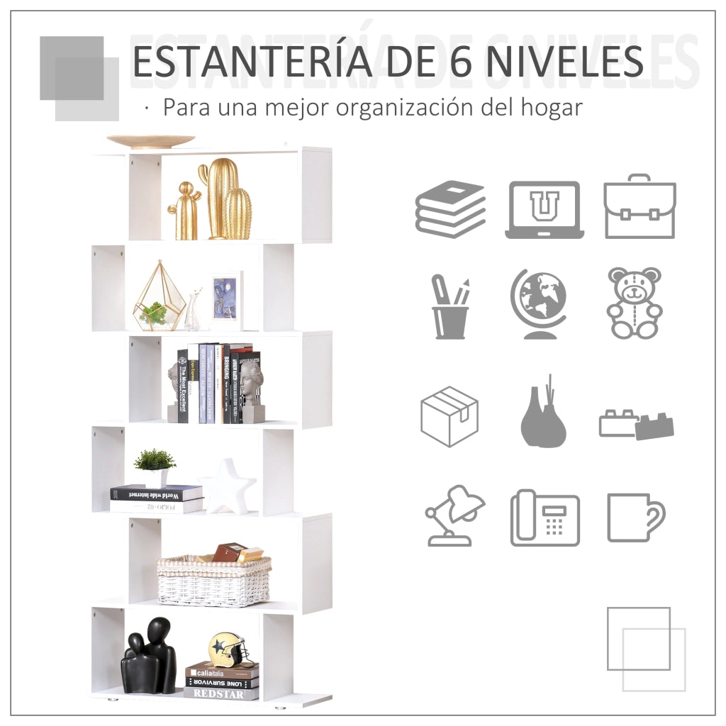 Libreria scaffale in legno ¨C zephmum ¨C bianco 80x24x191 cm