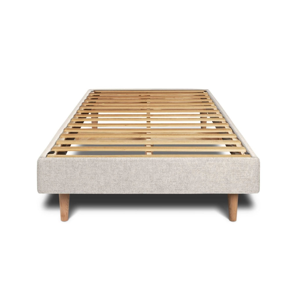 Letto 90x190 cm con testata imbottita - Tessuto Tela opaca
