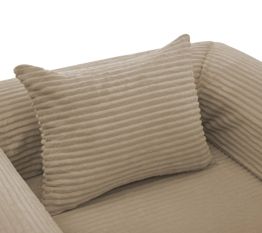 Fauteuil convertible letto singolo in tessuto corduroy con cuscino e funzione letto marrone