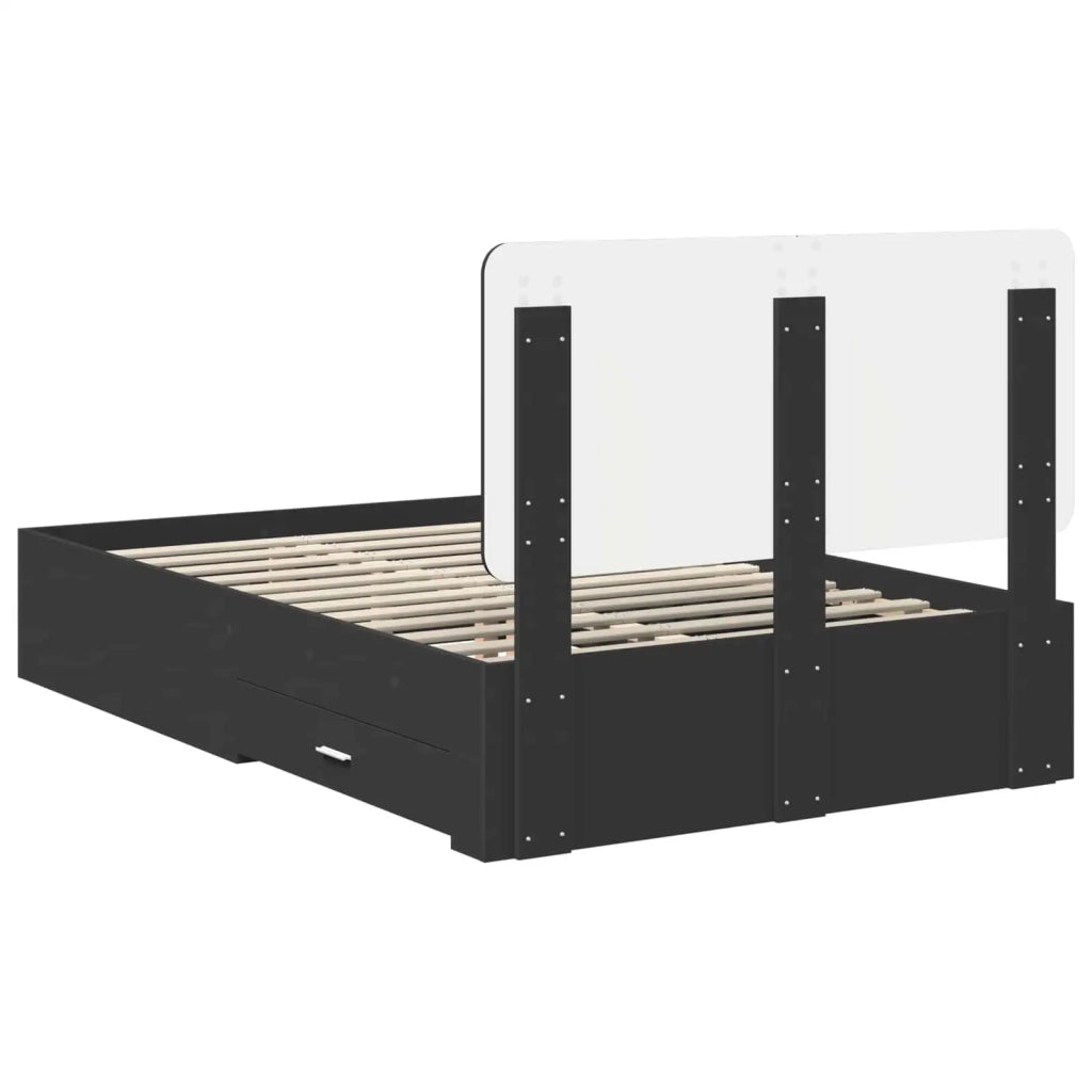 Struttura del letto Nero 135 x 190 cm Legno multistrato