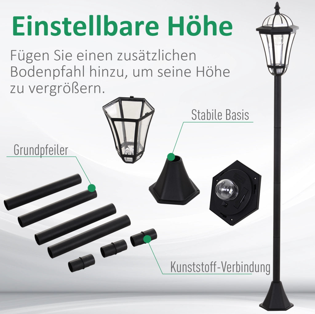 Confezione da 2 lanterne solari LED da esterno nere con protezione IP44