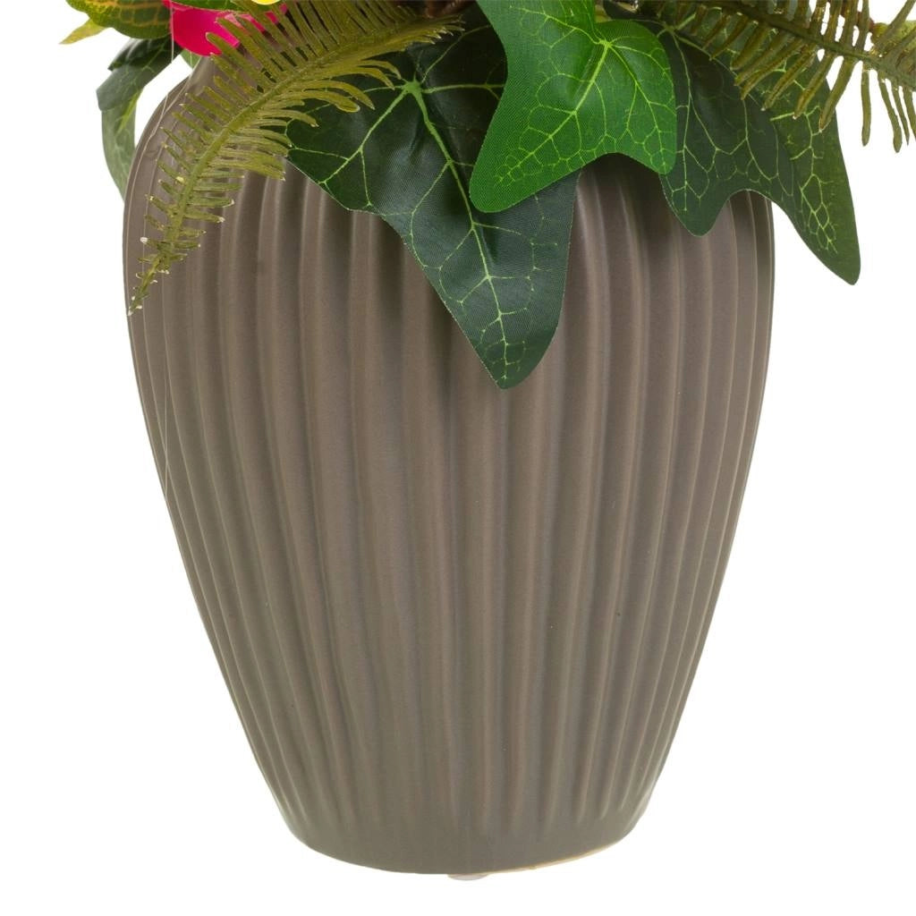 Vaso in ceramica con bouquet di fiori 43x24x44h
