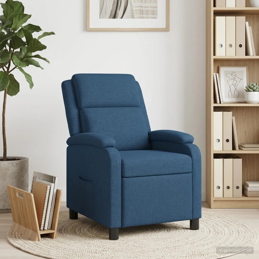 Divano Sedia-Poltrona reclinabile Blu Tessuto 105359