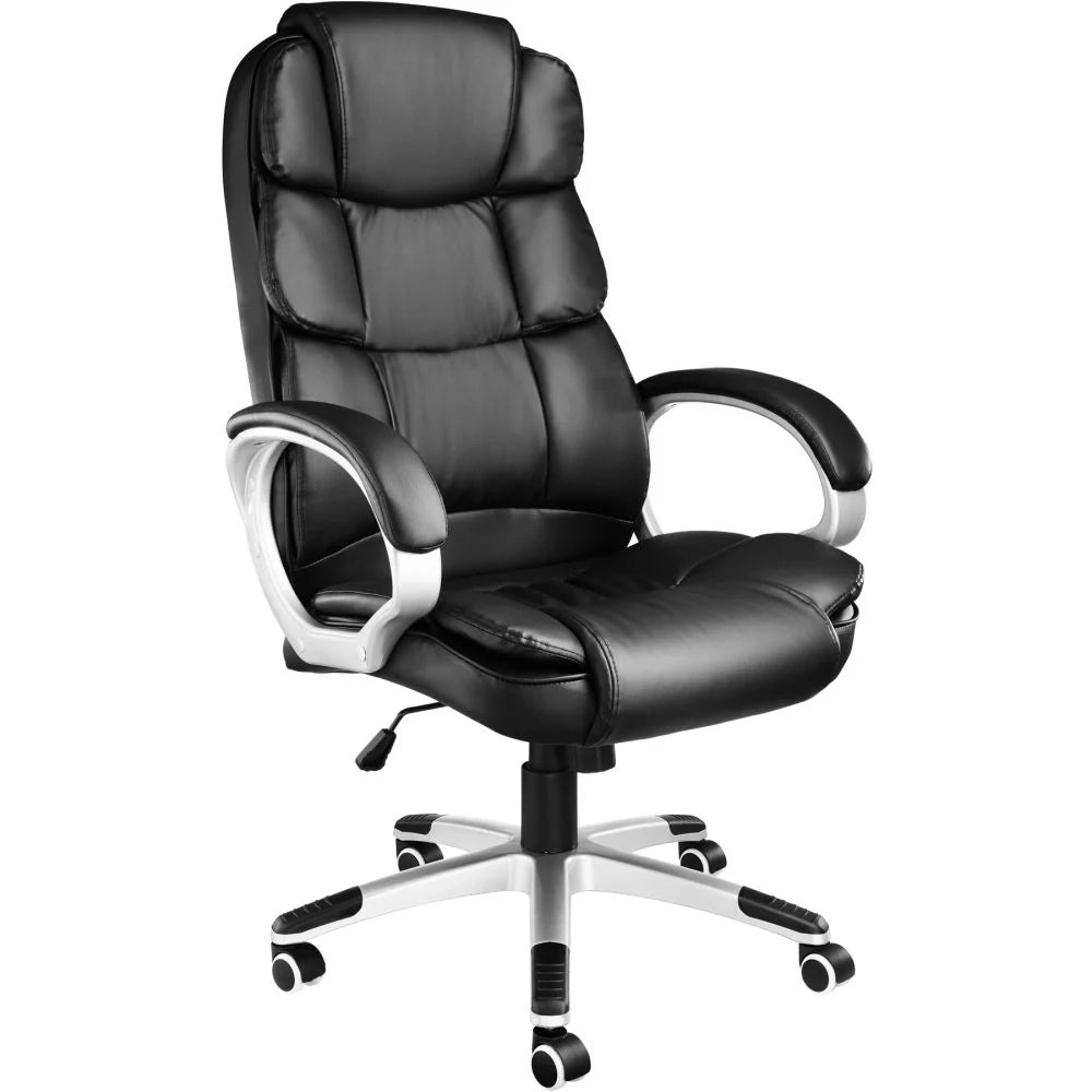 Sedia da ufficio sedia direzionale con braccioli max 120 kg nera 0508073