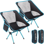Set di Sedie da Campeggio Leggere e Ripiegabili da 2 - Sedie Portatili per Esterno, Picnic, Spiaggia, Escursioni, Giardino, Pesca e Festival