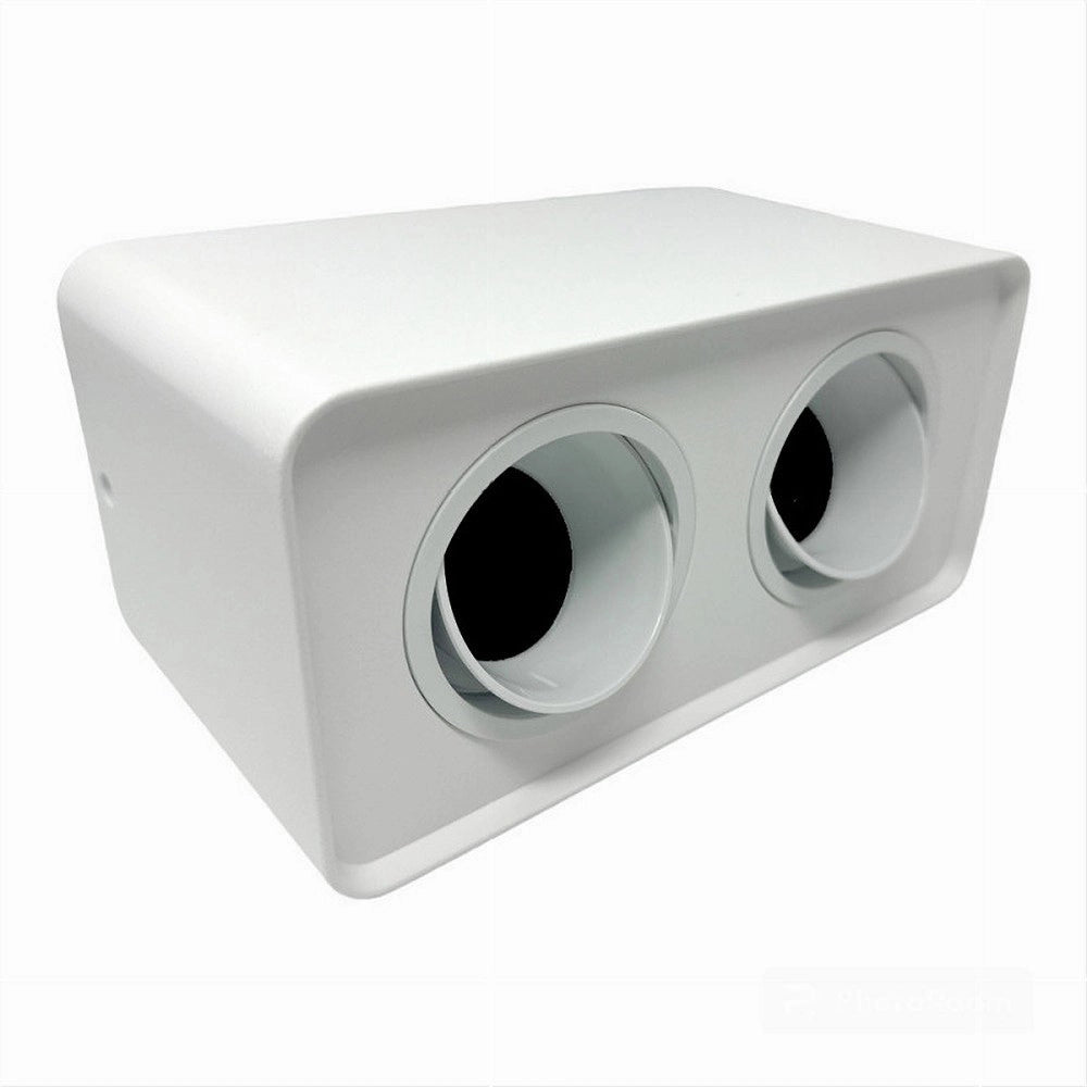 Trade Shop - Portafaretto Doppio Orientabile Da Soffitto Bianco Per Faretto Gu10 Gu5.3 P34-b2 -