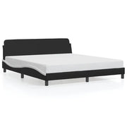Letto matrimoniale | Letto per adulti | Giroletto Dover Nero e Bianco 180x200 cm in Similpelle