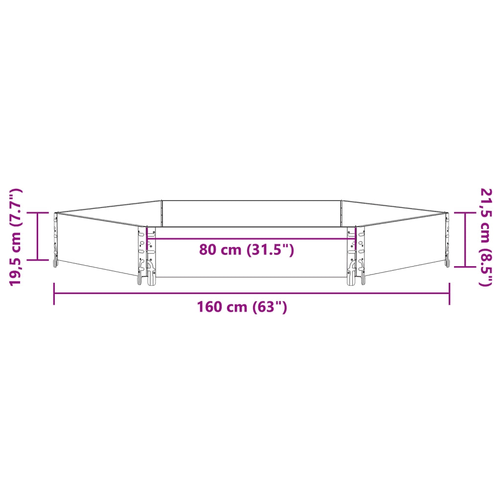 Fioriera Rialzata Esagonale Nera 160x160cm Legno di Pino 4010318