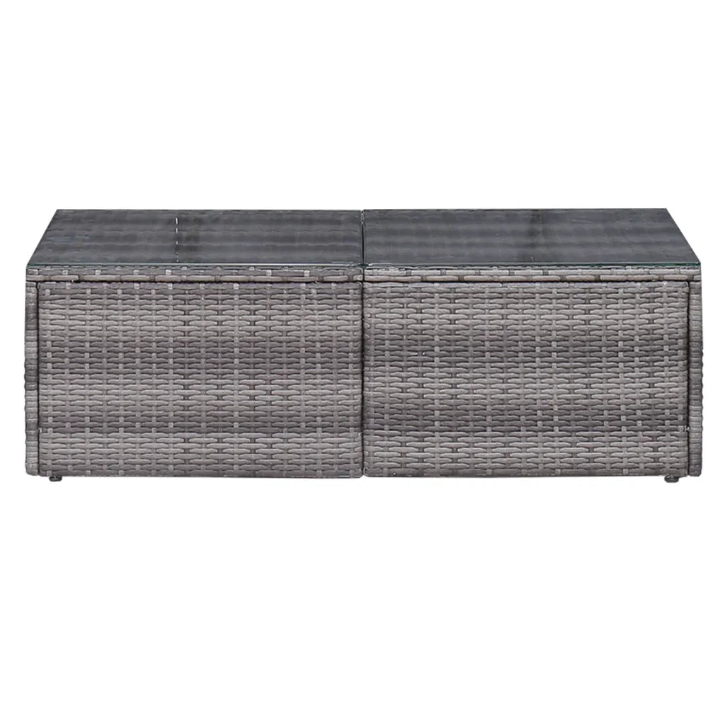Set Divani da Giardino 6 pz con Cuscini in Polyrattan Grigio 44159