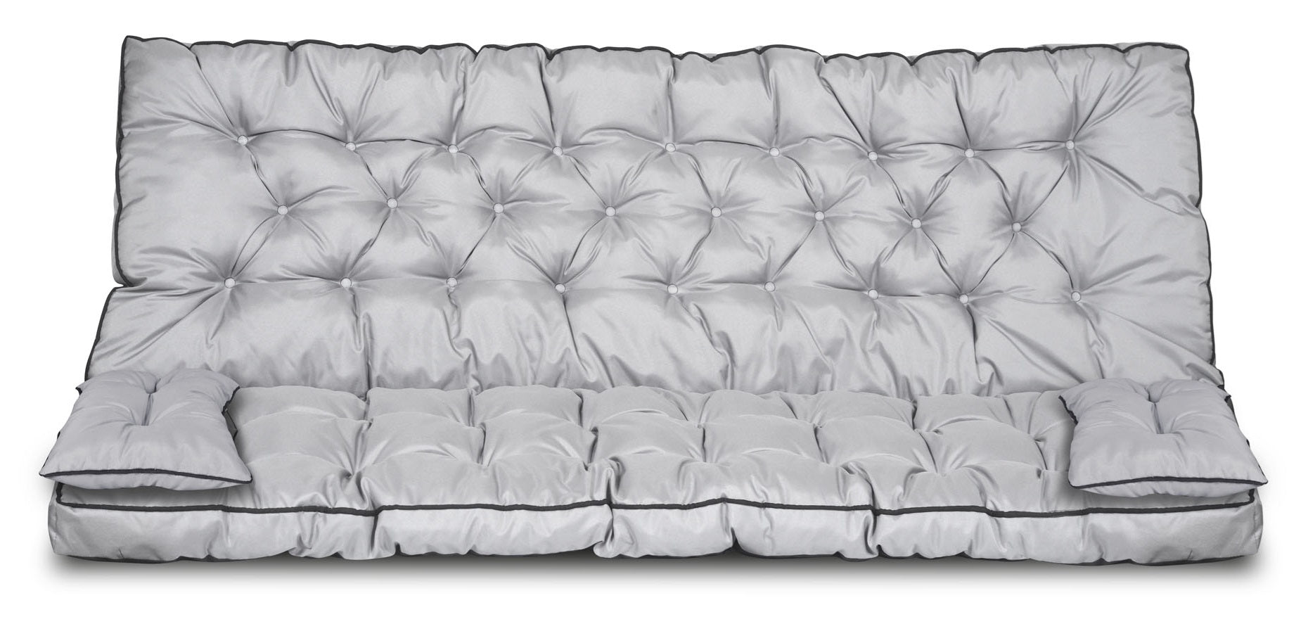 AIO FACTORY 150x60x50 cm Set da giardino impermeabile con cuscino grigio