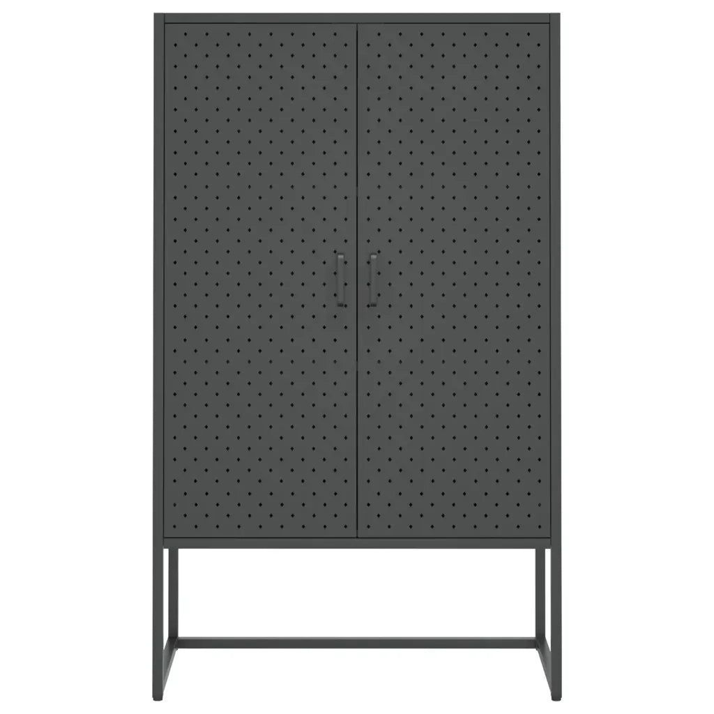 Credenza Alta Antracite 80x35x135 cm in Acciaio