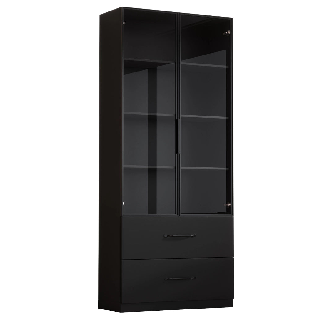 Vetrina LED multicolore 60x40x160 cm con 2 cassetti