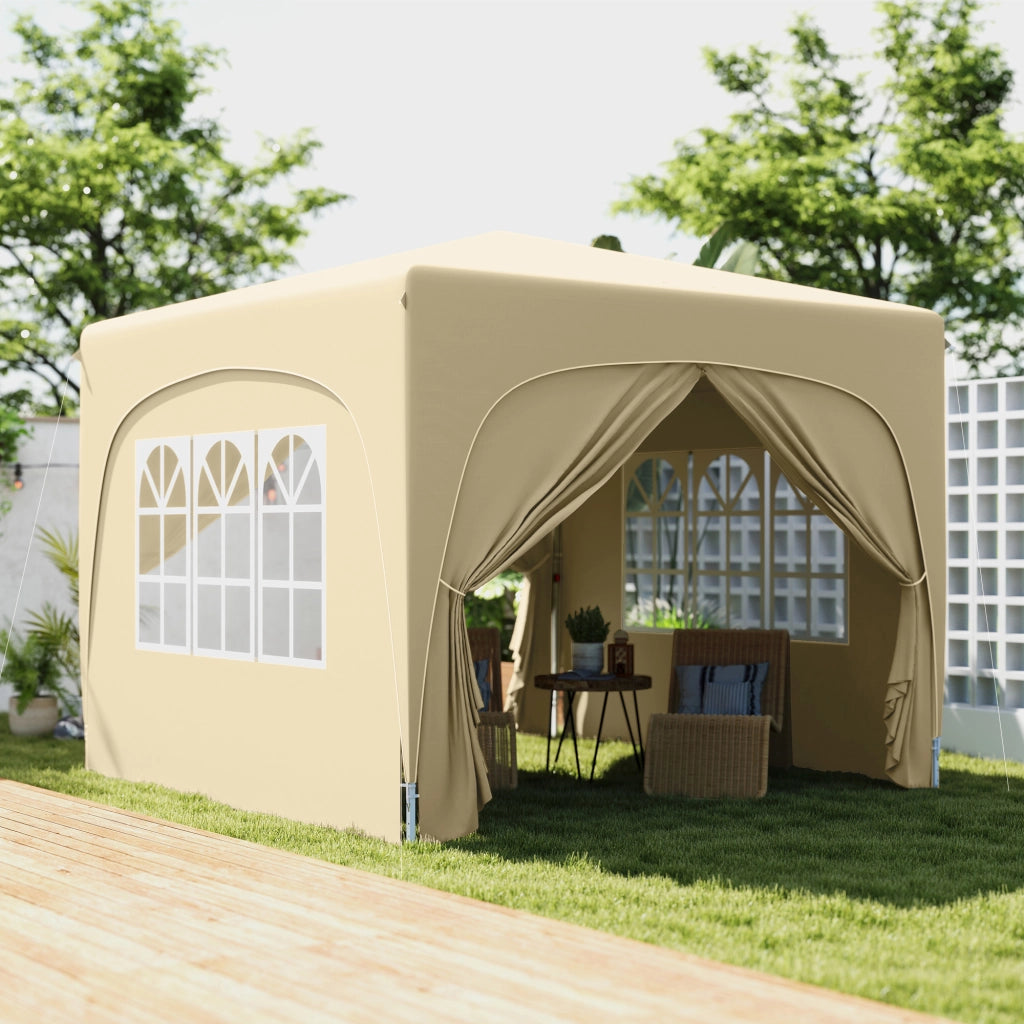 Gazebo 3x3m gazebo pieghevole impermeabile resistente all'acqua e stabili invernali protezione UV 50+ tenda da giardino pieghevole con 4 pannelli laterali zaino da giardino per campeggio sabbia