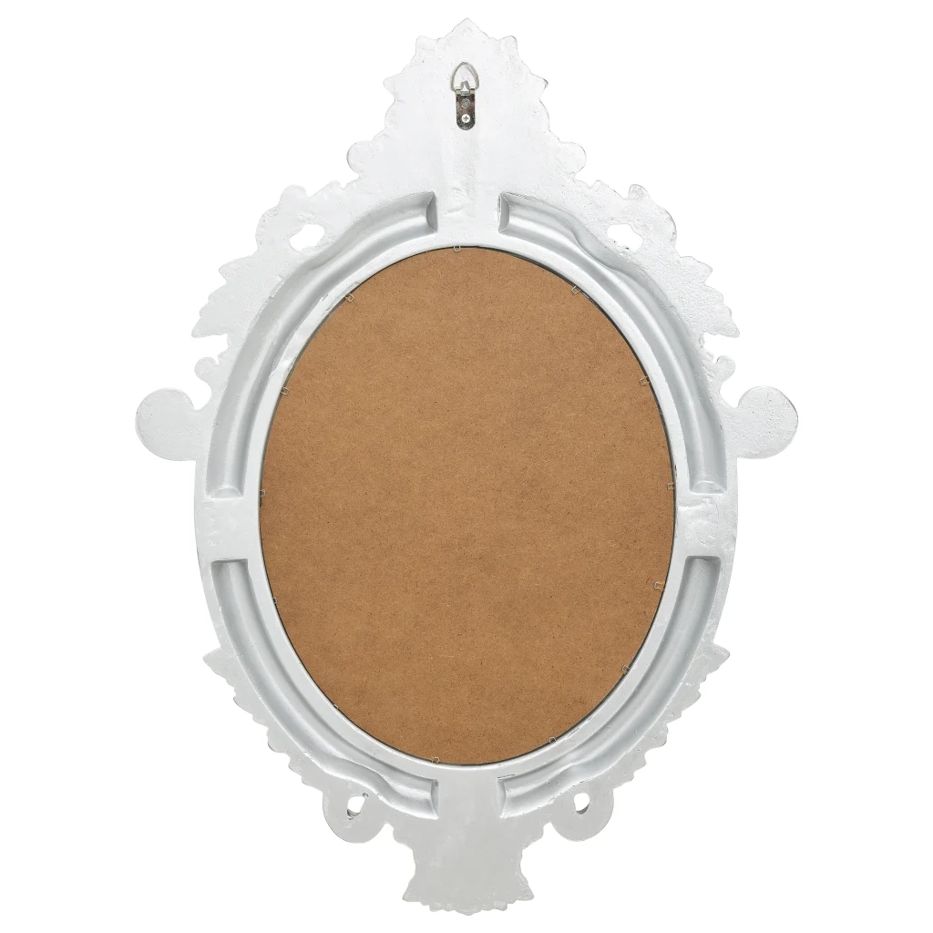 Specchio da Parete Stile Castello 56x76 cm Argento