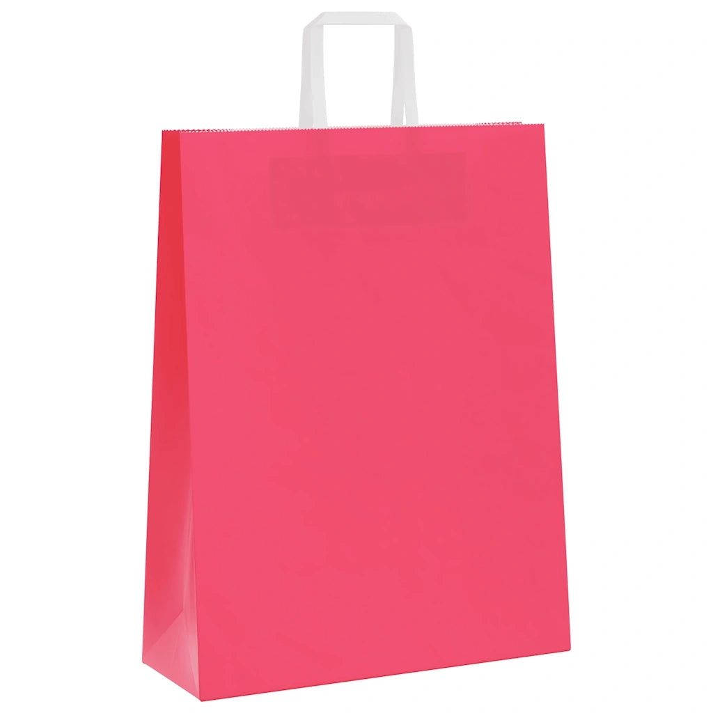 Sacchetti di Carta 50 pz con Manici Rosa 32x12x42 cm 4101886