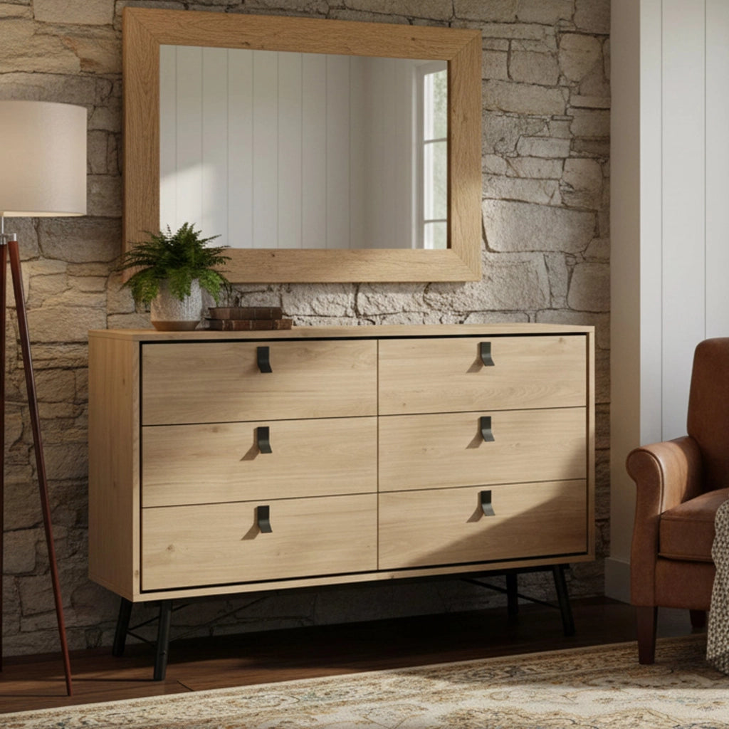 Credenza Anturio, Buffet da soggiorno, Madia da salotto, Dispensa da cucina, 150x40 h95 cm, Rovere