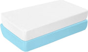 Set da letto co-sleep per bambini 55 x 90 cm - 2 pezzi - bianco chiaro blu chiaro - con tessuto elastico morbido jersey stretch per una perfetta aderenza ai bordi - per bambini maschi e femmine
