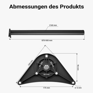 Set 4 gambe tavolo regolabili in acciaio inox nero Ø 60mm 870mm